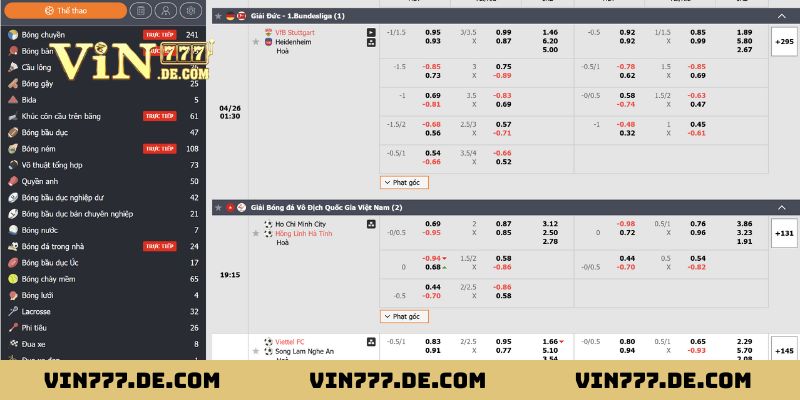 Khám phá ưu điểm nổi trội nhất của sảnh S-Sports Vin777