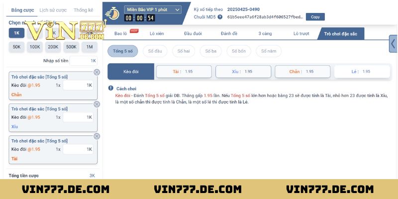 Bí kíp chơi xổ số siêu tốc MD5 thắng đậm